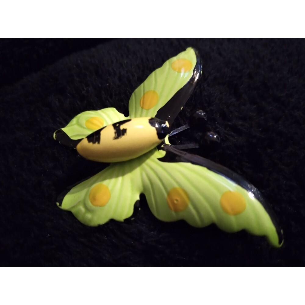 Vintage Unique Enamel on Metal Butterfly Brooch